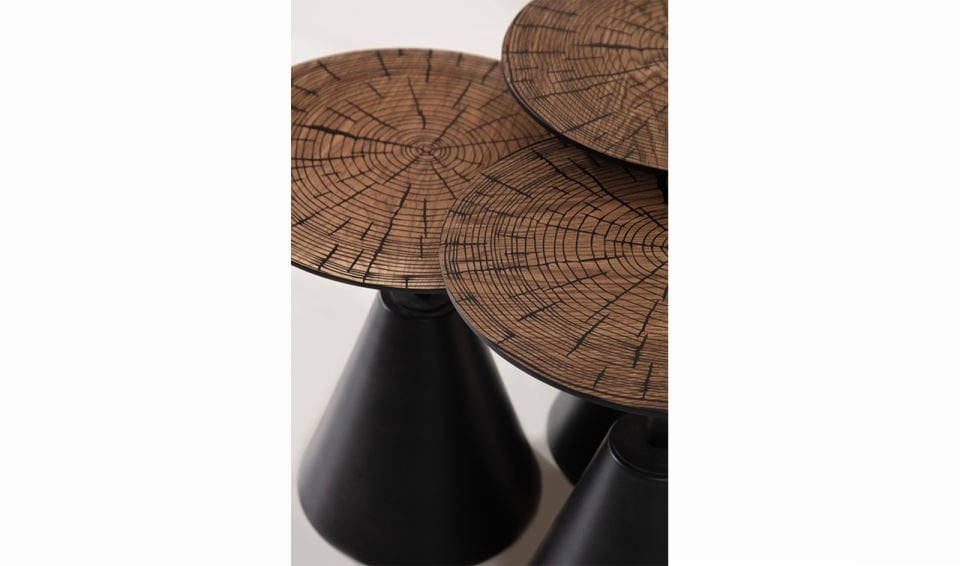 Oldies Black Üçlü Zigon Sehpa