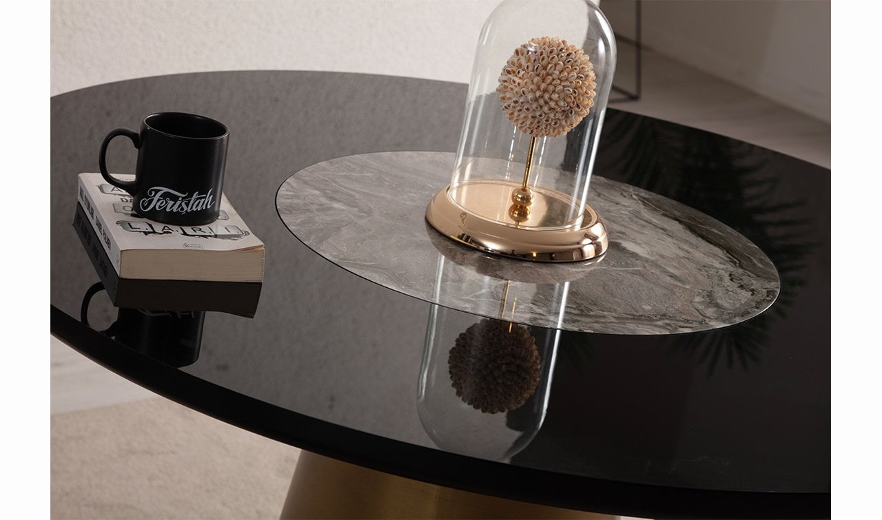 Roll Yuvarlak Masa | Pirinç & Ceviz