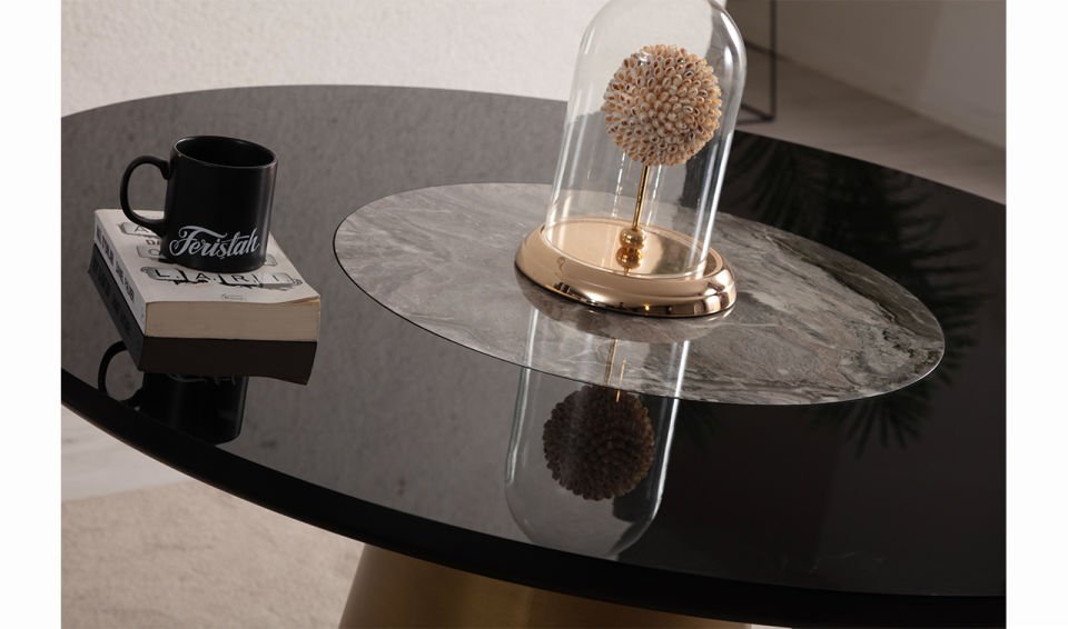 Roll Yuvarlak Masa | Pirinç & Ceviz