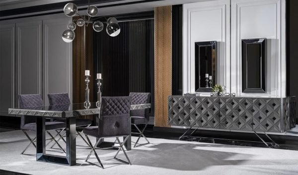 Viona Gri Yemek Odası Takımı