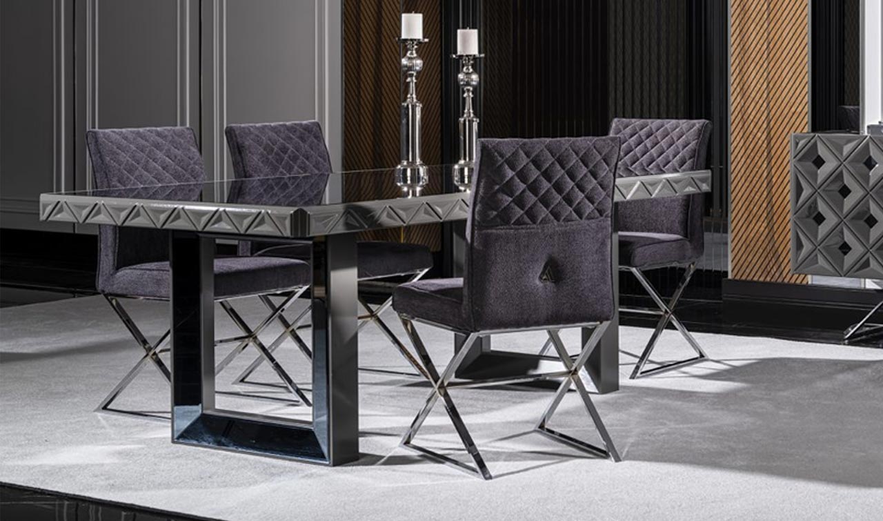 Viona Gri Yemek Odası Takımı