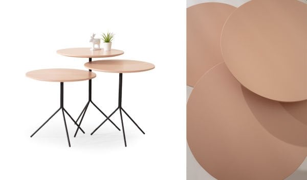 Bubble Metal Ayaklı Zigon Sehpa