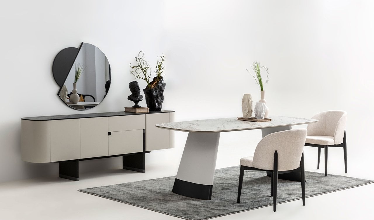 Delta Yemek Odası Takımı | Gri