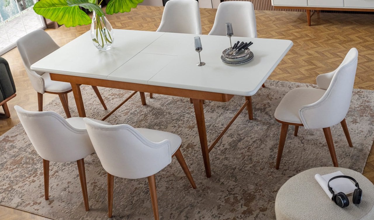 Pier Modern Yemek Odası Takımı - Lake Boyalı