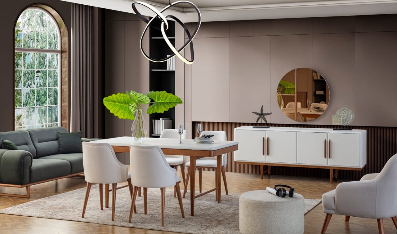 Pier Modern Yemek Odası Takımı - Lake Boyalı