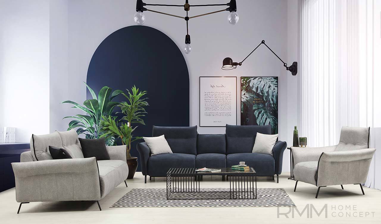 Mozart Müzik Sistemli Koltuk Takımı (Antresit - Açık Gri)