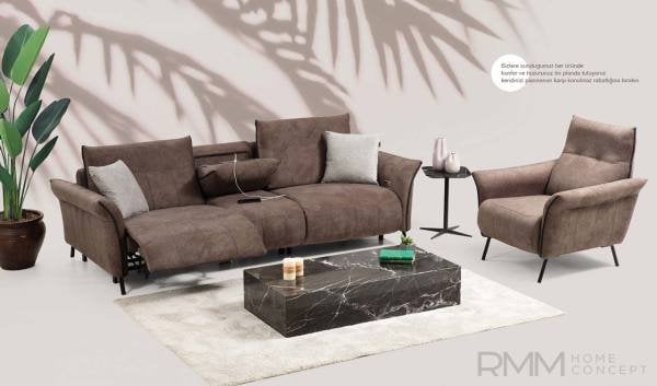 Mozart Müzik Sistemli Koltuk Takımı - Kahve