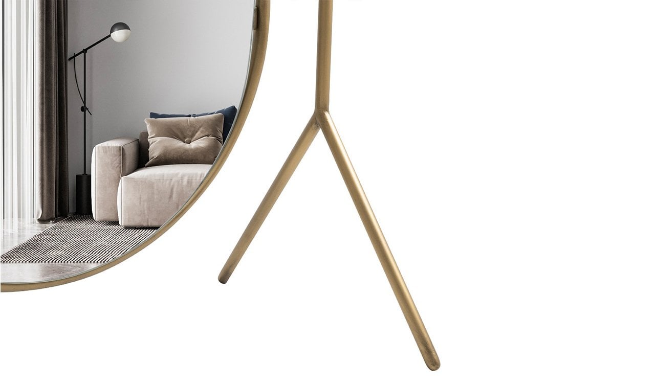 Maldiv Dekoratif Boy Aynası | Pirinç & Gold