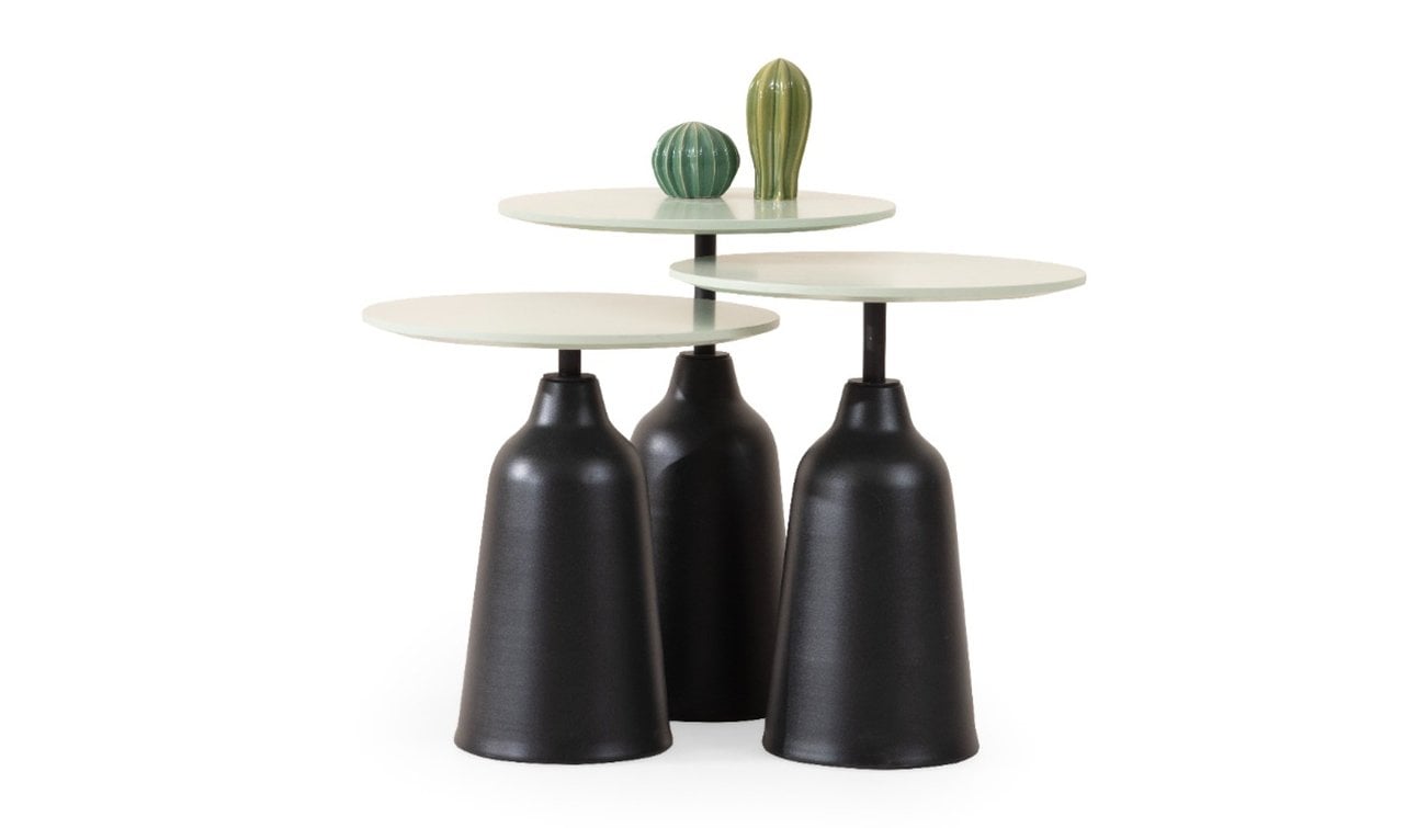 Minty Siyah Zigon Sehpa