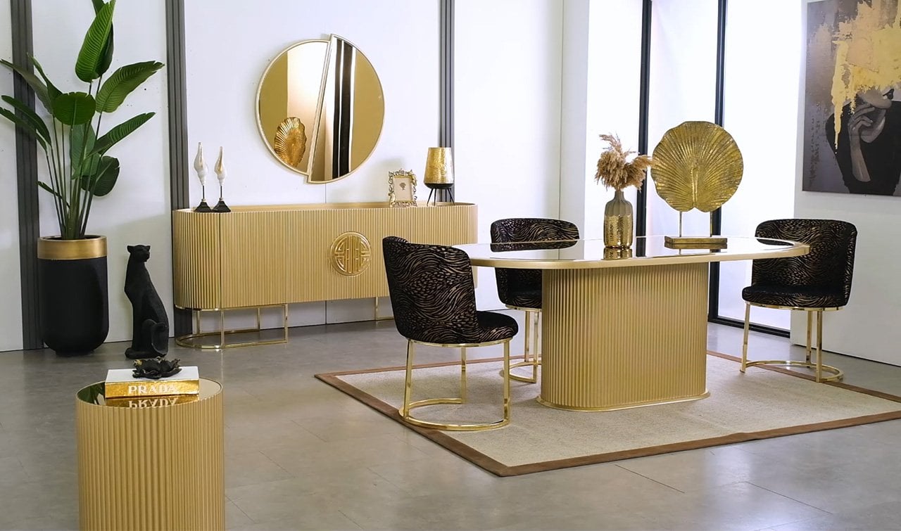 Gucci Luxury Yemek Odası Takımı - Golden