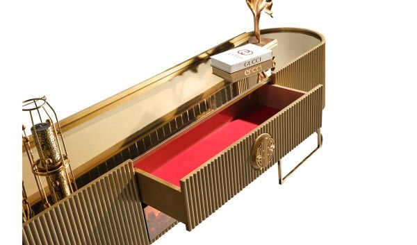 Gucci Şömineli Tv Ünitesi - Golden