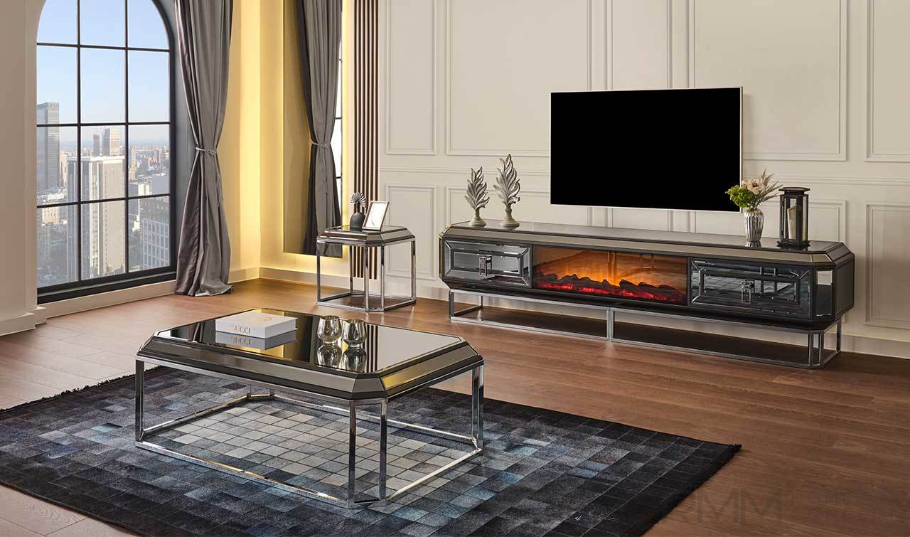 Gucci Luxury Şömineli Tv Ünitesi