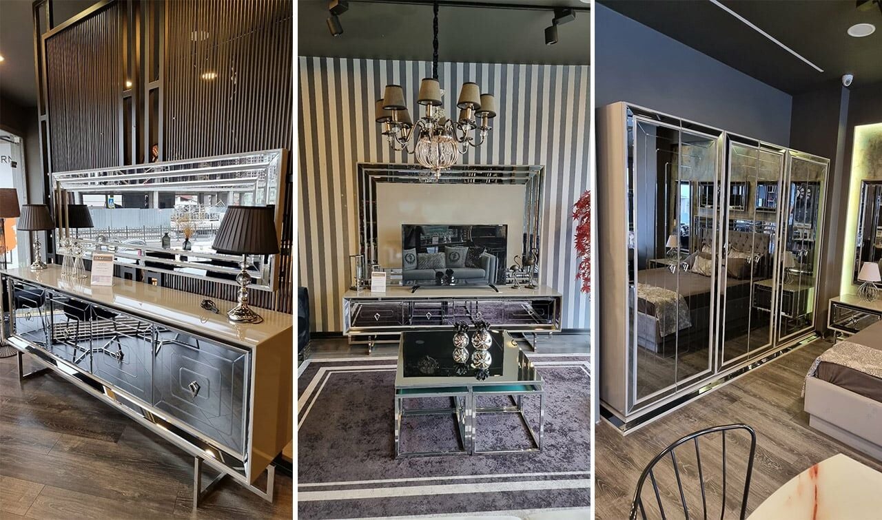 Son Moda Ev Dekorasyonu ve Aynalı Uygun Mobilyalar