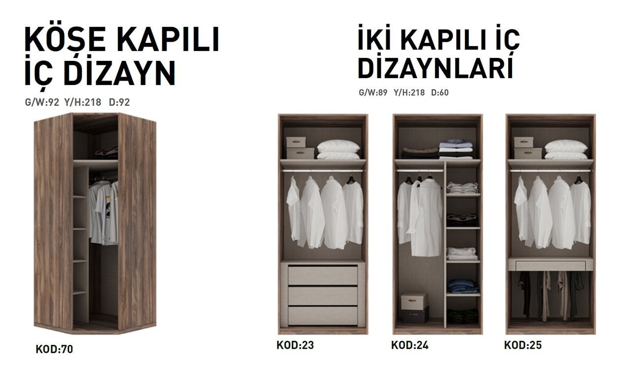 Volante Köşe Dolap Petek 4 Kapaklı Beyaz