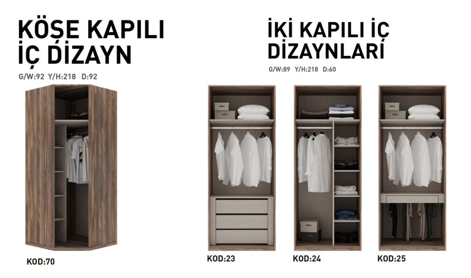 Volante Köşe Dolap Petek 4 Kapaklı Beyaz