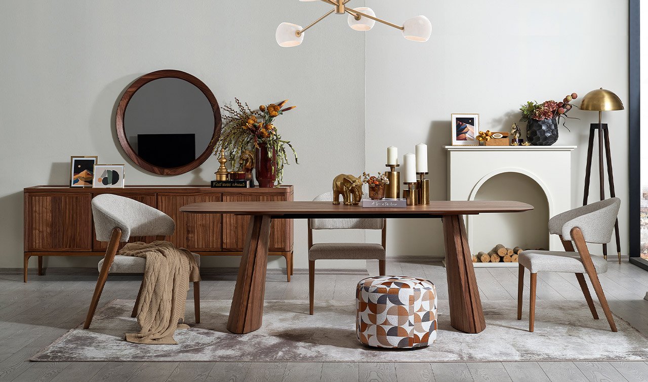 Atlas Yemek Odası Takımı | Amerikan Cevizi