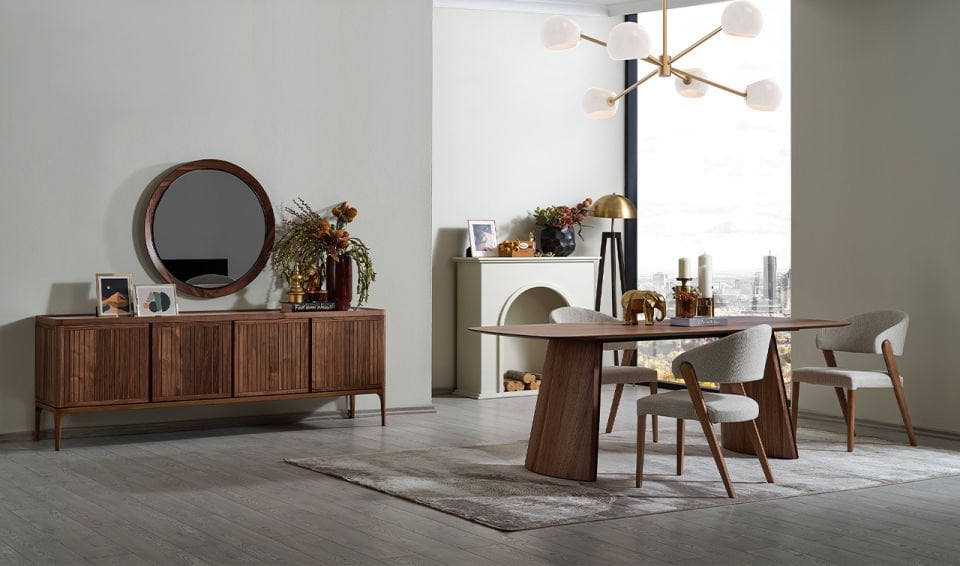 Atlas Yemek Odası Takımı | Amerikan Cevizi