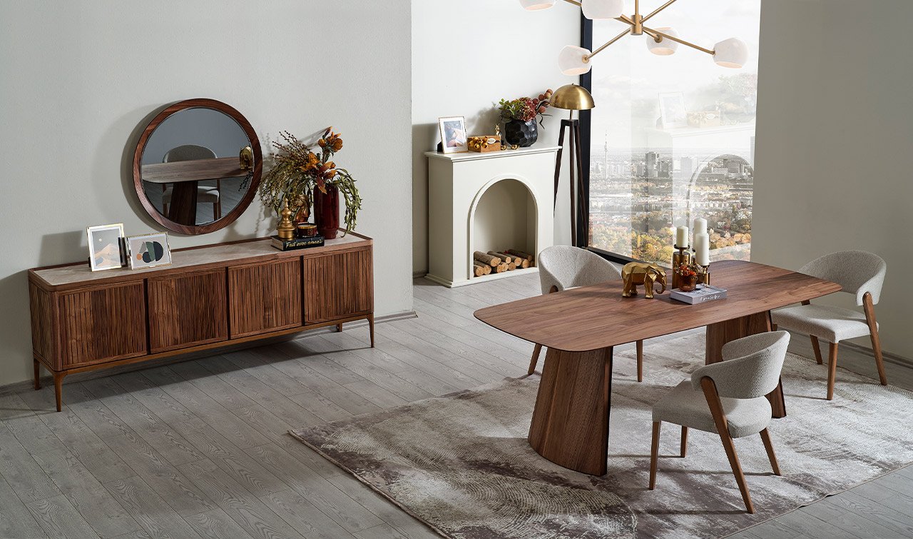 Atlas Yemek Odası Takımı | Amerikan Cevizi