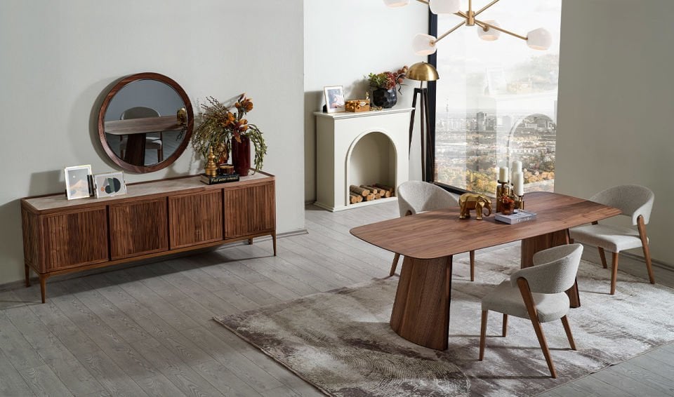 Atlas Yemek Odası Takımı | Amerikan Cevizi