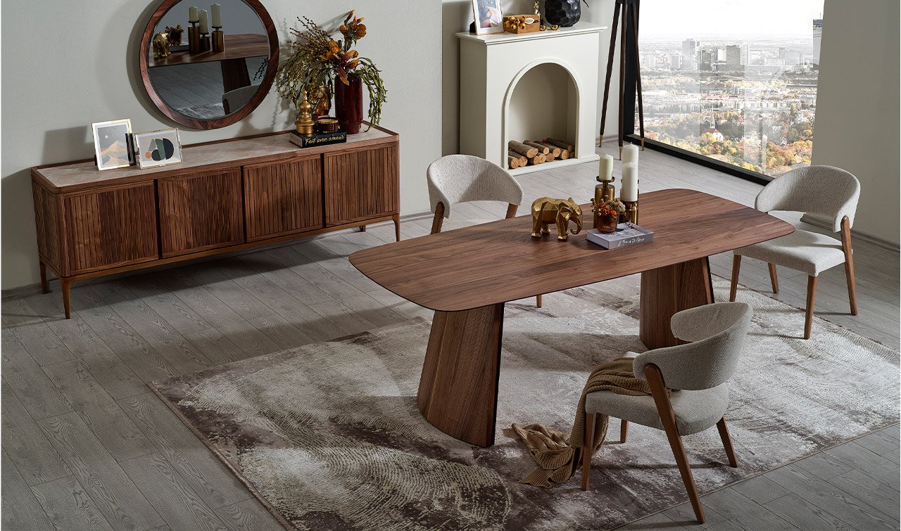 Atlas Yemek Odası Takımı | Amerikan Cevizi