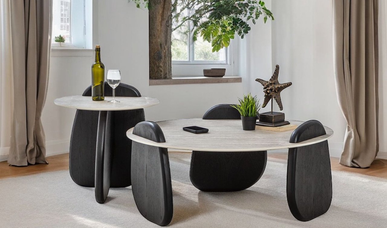 Markiz İkili Orta Sehpa | Traverten