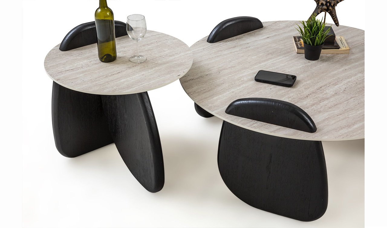 Markiz İkili Orta Sehpa | Traverten