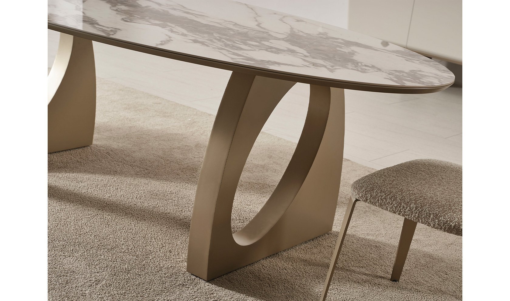 Seramik Yemek Masası Vizon Ayak