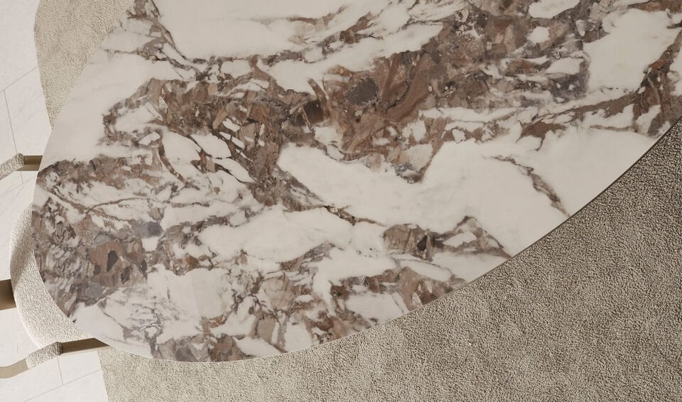 Seramik Yemek Masası Gold Ayak