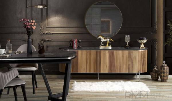 Tesla Yemek Odası Takımı | Ceviz Gümüş