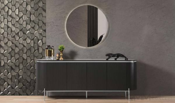 Tesla Siyah Gümüş Yemek Odası Takımı