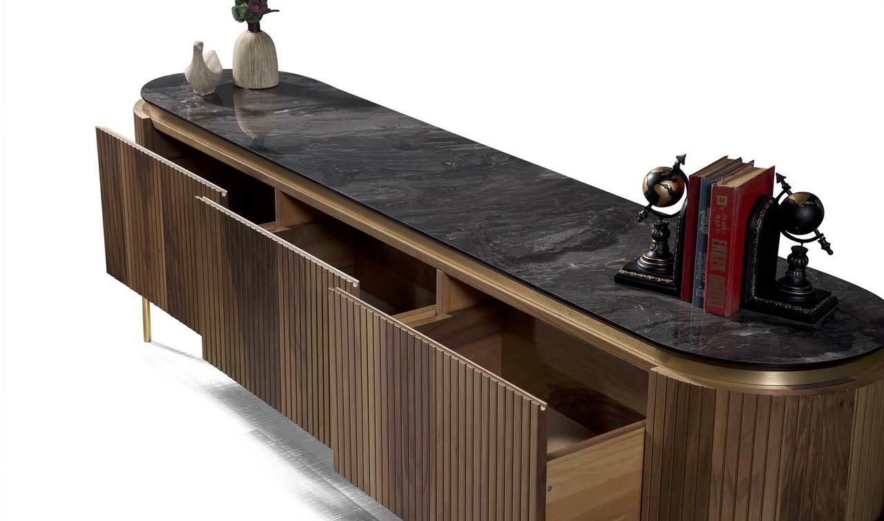 Tesla Ceviz Bronz TV Ünitesi