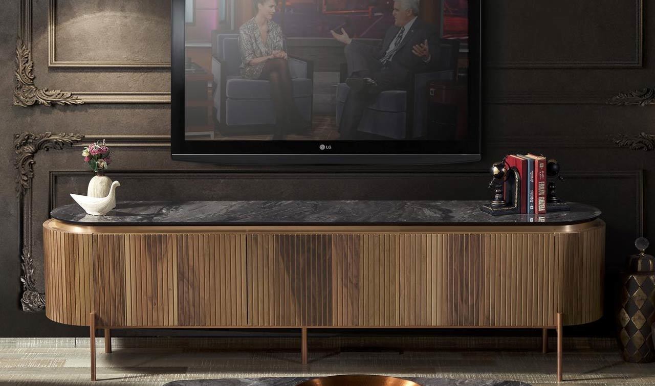 Tesla Ceviz Bronz TV Ünitesi