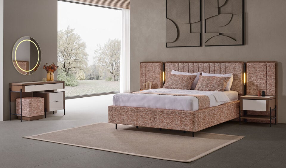 Moka Yatak Odası Takımı Kiremit
