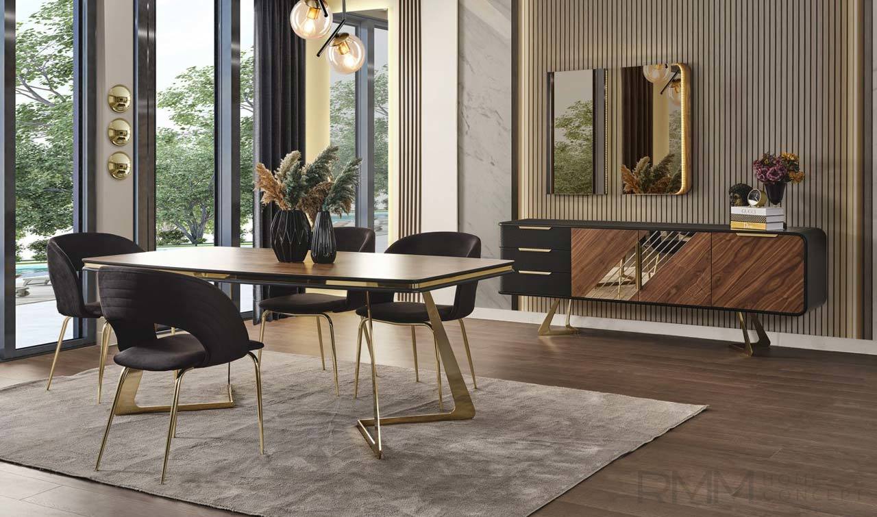 Godiva Siyah Yemek Odası Takımı Konsol