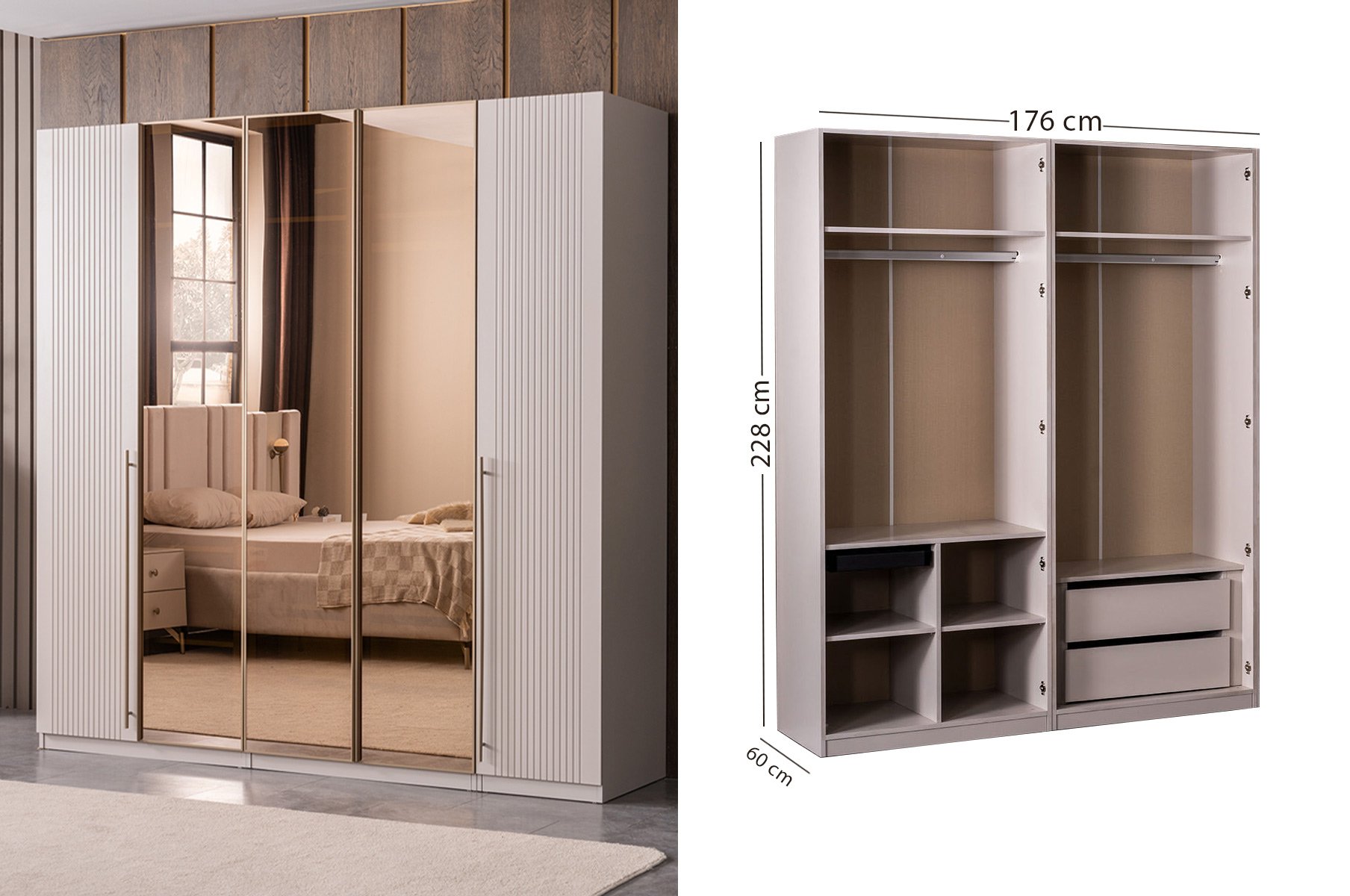 Eva 4 Kapaklı Gardrop