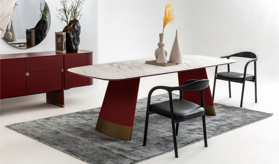 Delta Yemek Odası Takımı | Bordo