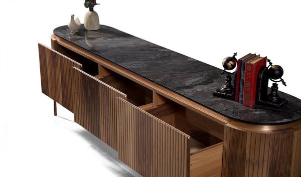 Tesla Ceviz Yemek Odası Takımı