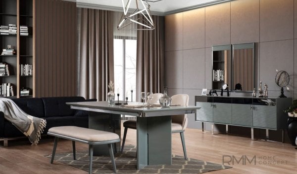 Tesla Siyah Yemek Odası Takımı Konsol