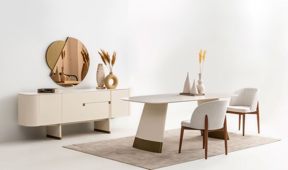 Delta Yemek Odası Takımı | Ekru