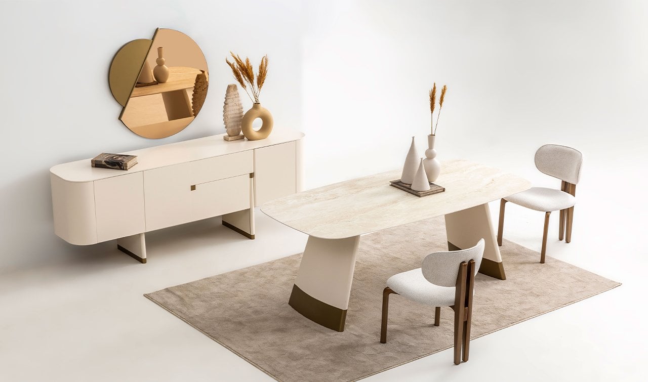 Delta Yemek Odası Takımı | Ekru