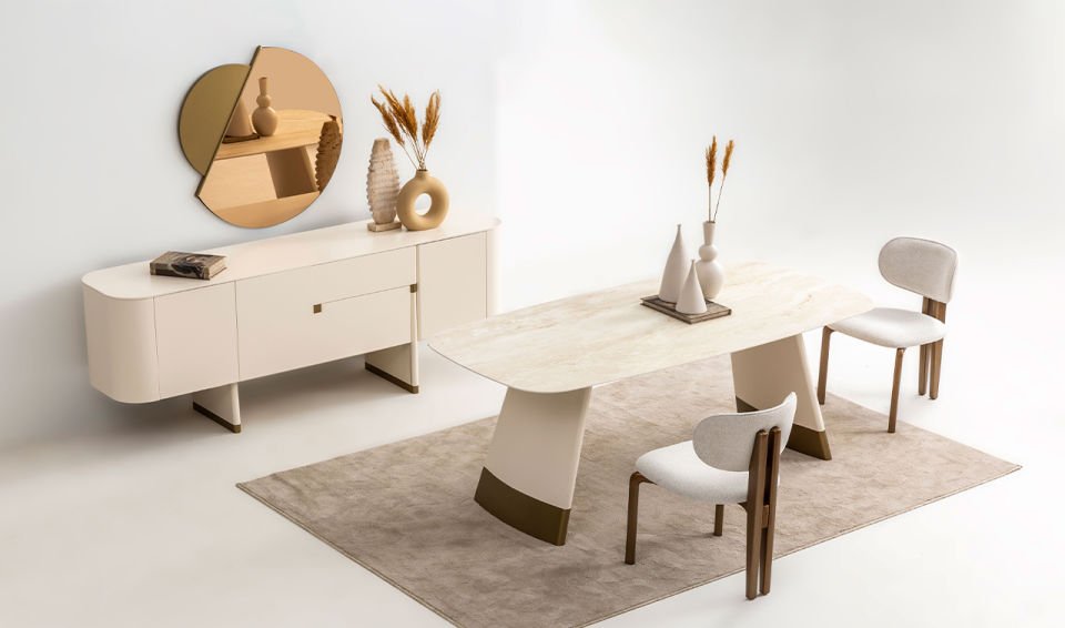 Delta Yemek Odası Takımı | Ekru