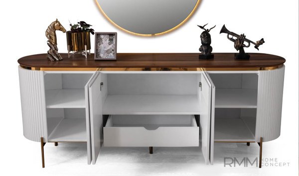 Tesla Krem Ahşap Yemek Odası Takımı