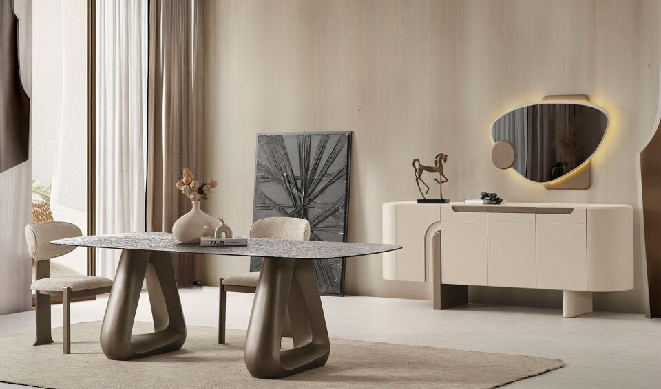 Mokka Yemek Odası  Cam Masa