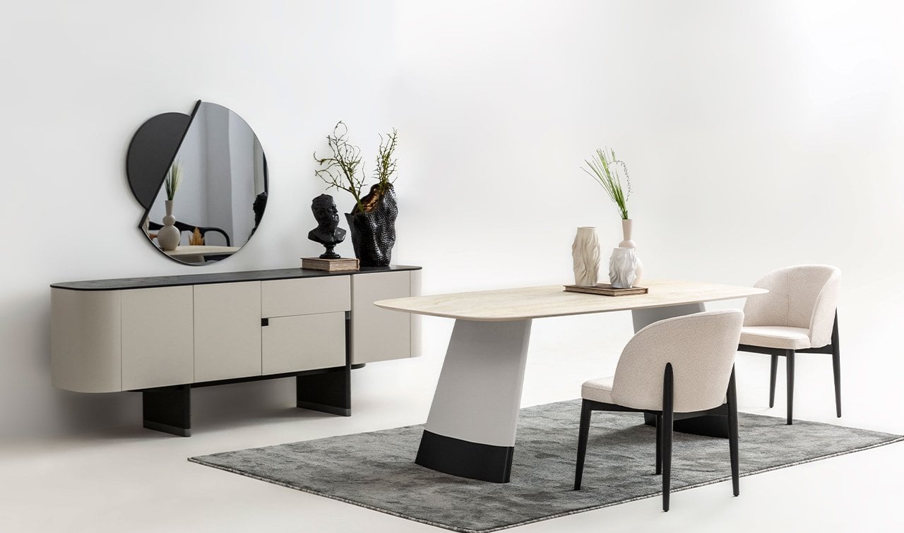 Delta Yemek Odası Takımı | Gri