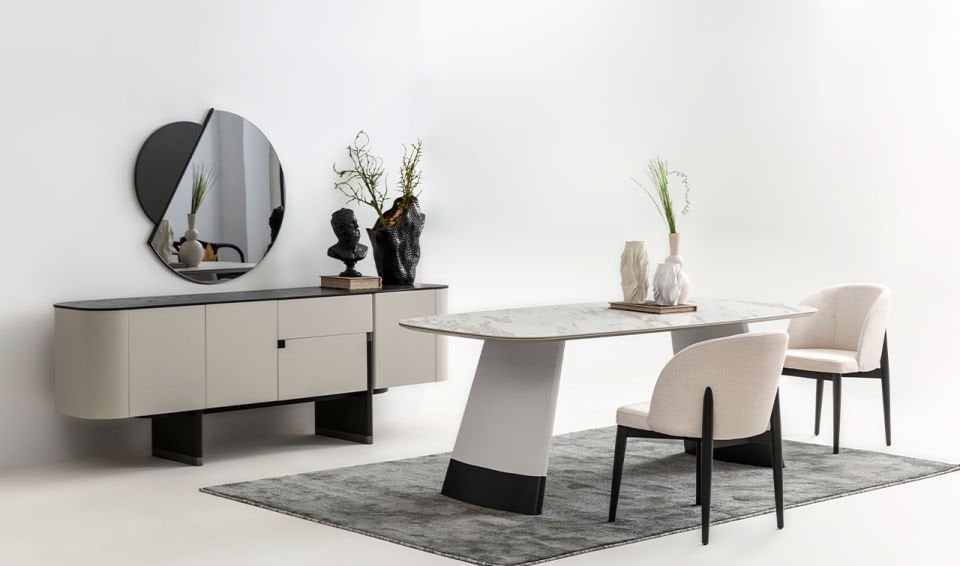 Delta Yemek Odası Takımı | Gri