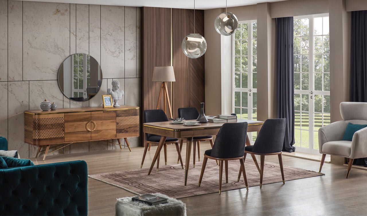 Viola Konsol & Konsol Aynası - Ceviz