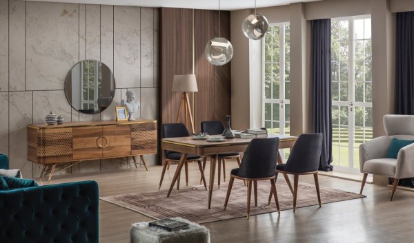 Viola Konsol & Konsol Aynası - Ceviz