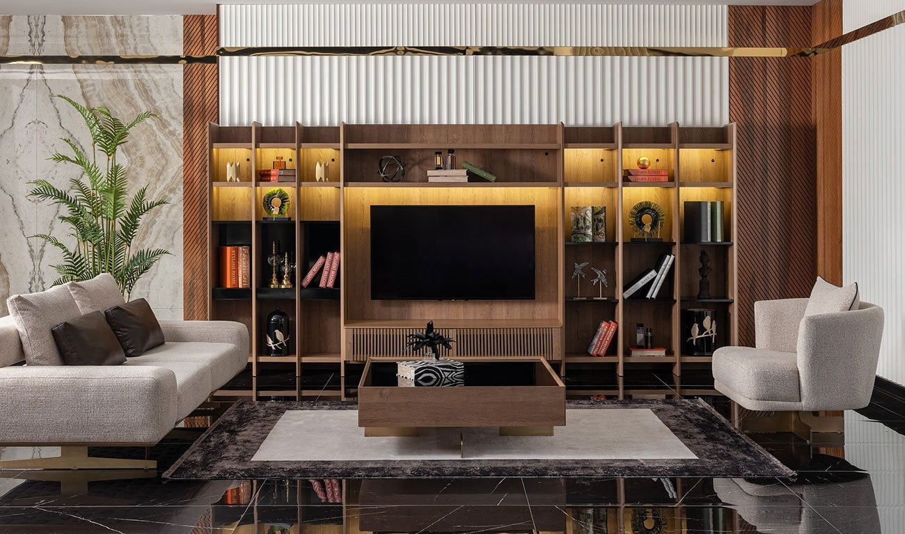 Lizbon Ahşap Tv Ünitesi - Duvar Ünitesi