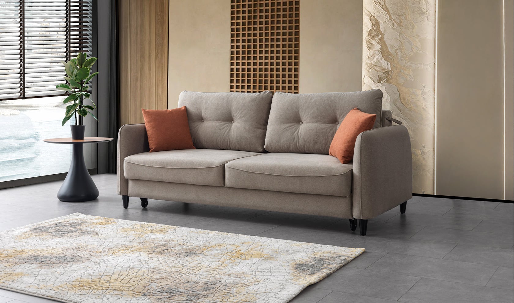 Elegant Üçlü  Kanepe - Yataklı