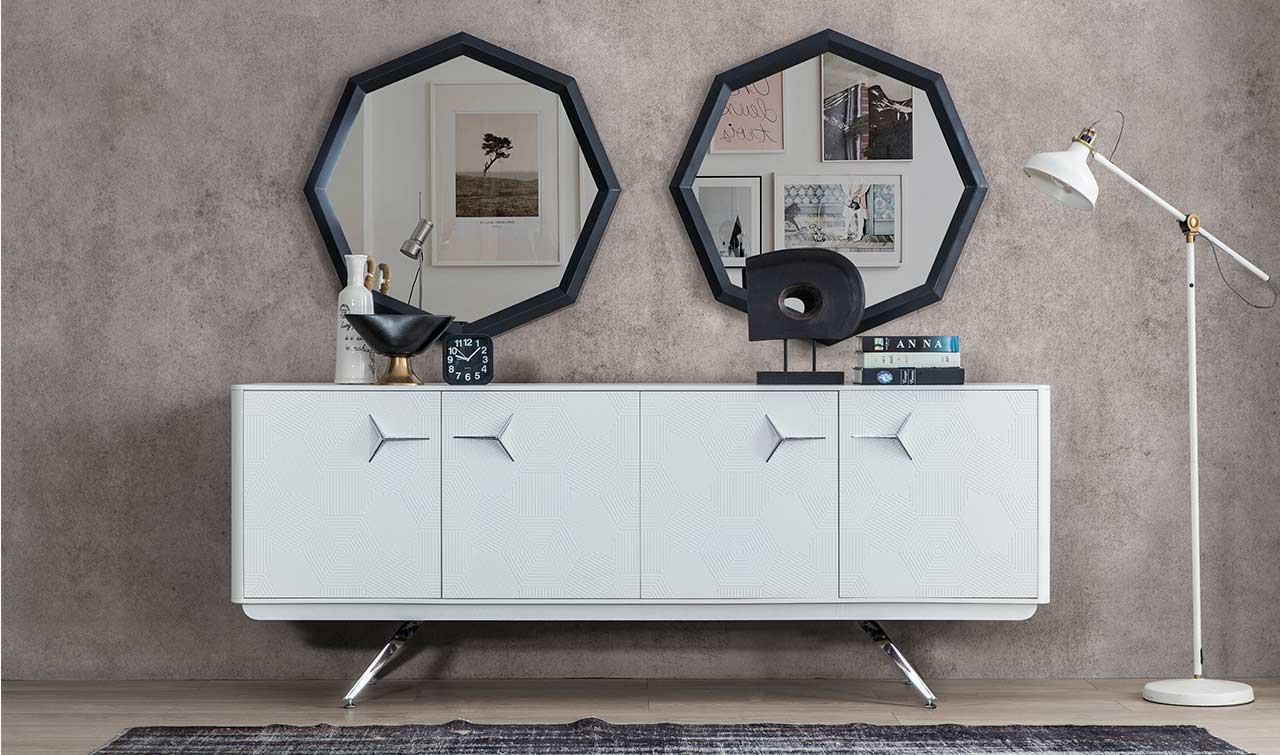 İnital Beyaz Konsol & Konsol Aynası